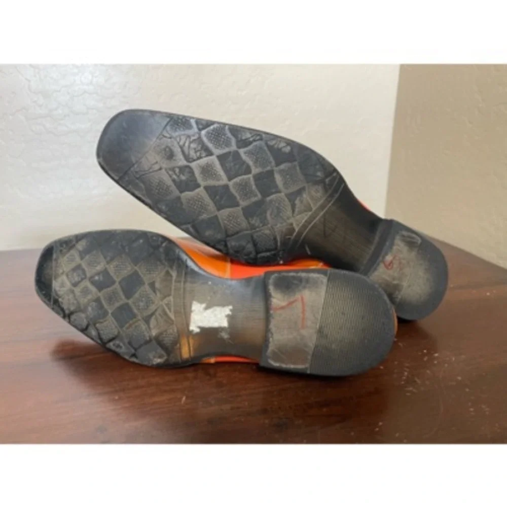 Findig Mens Oxford Shoes Orange Gray Lace Up Square Toe 11.5 EUR 44